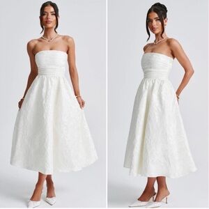 BABYBOO Saoirse Ivory Corset Midi Dress